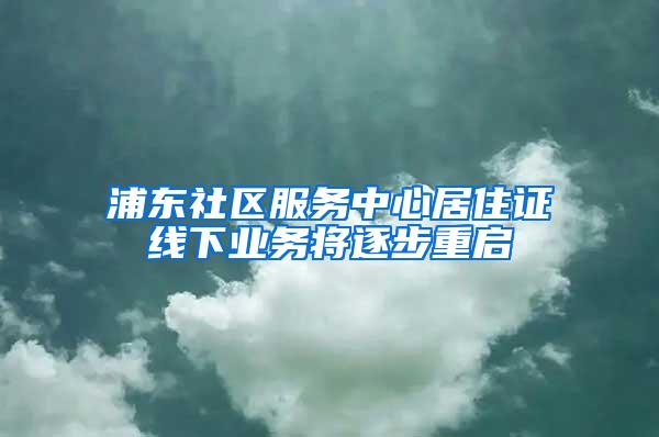 浦东社区服务中心居住证线下业务将逐步重启