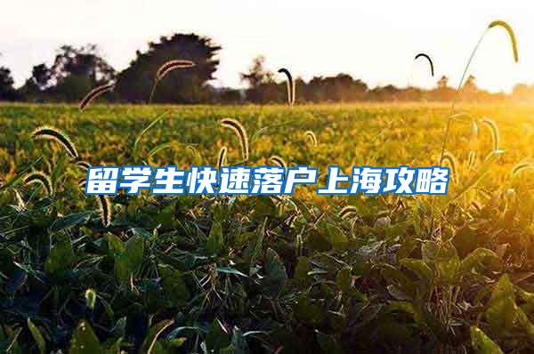 留学生快速落户上海攻略