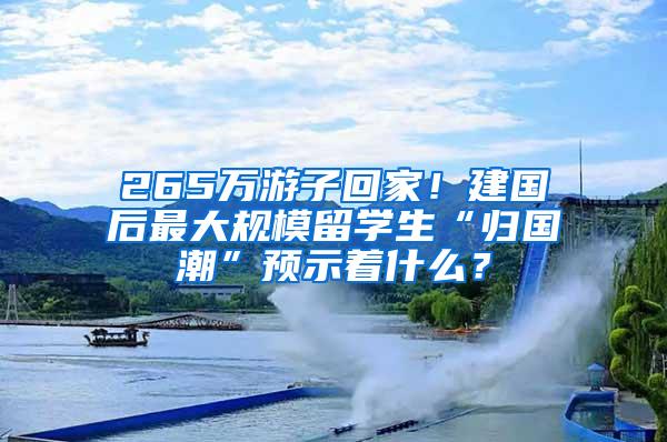 265万游子回家！建国后最大规模留学生“归国潮”预示着什么？