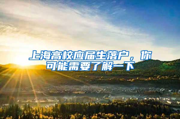 上海高校应届生落户，你可能需要了解一下