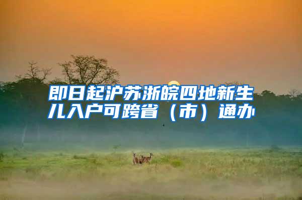 即日起沪苏浙皖四地新生儿入户可跨省（市）通办