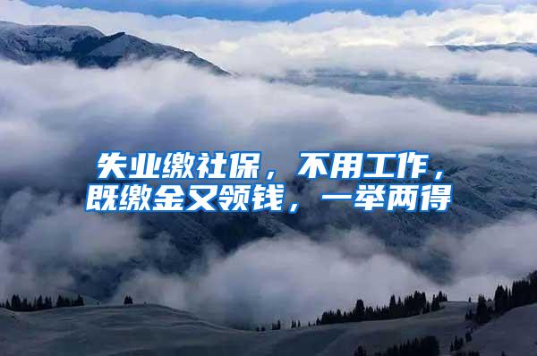 失业缴社保，不用工作，既缴金又领钱，一举两得