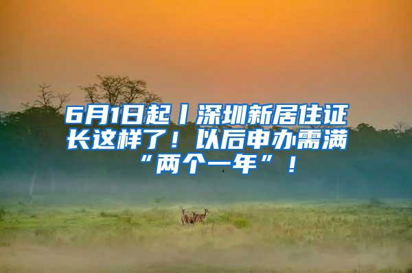 6月1日起丨深圳新居住证长这样了！以后申办需满“两个一年”！