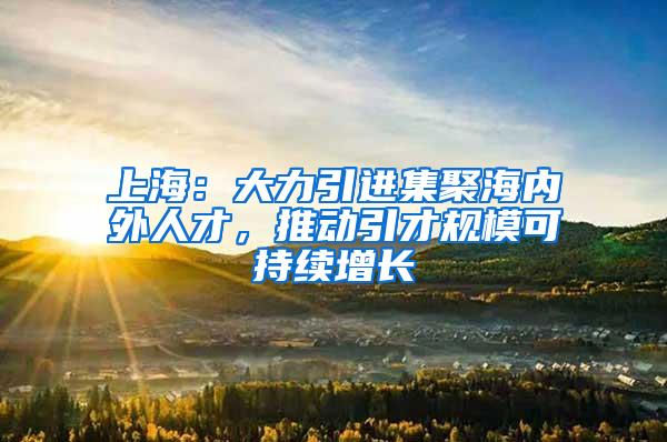 上海：大力引进集聚海内外人才，推动引才规模可持续增长