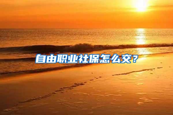 自由职业社保怎么交？