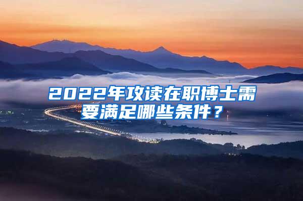 2022年攻读在职博士需要满足哪些条件？
