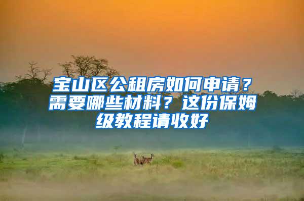 宝山区公租房如何申请？需要哪些材料？这份保姆级教程请收好→