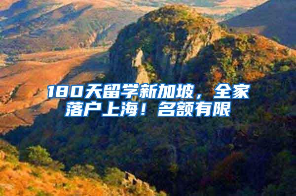 180天留学新加坡，全家落户上海！名额有限