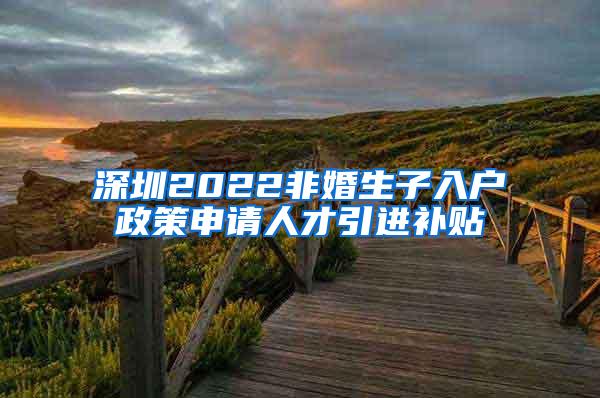深圳2022非婚生子入户政策申请人才引进补贴