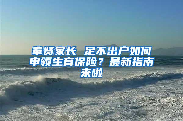 奉贤家长 足不出户如何申领生育保险？最新指南来啦