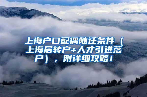 上海户口配偶随迁条件（上海居转户+人才引进落户），附详细攻略！