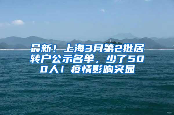 最新！上海3月第2批居转户公示名单，少了500人！疫情影响突显