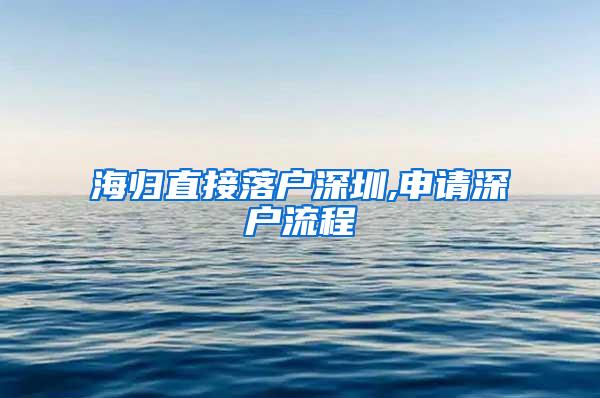 海归直接落户深圳,申请深户流程