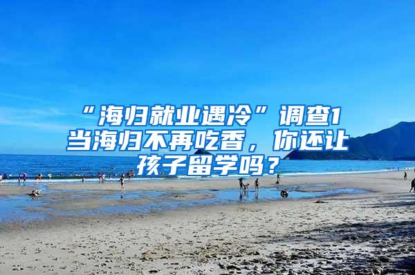 “海归就业遇冷”调查1 当海归不再吃香，你还让孩子留学吗？