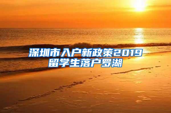 深圳市入户新政策2019留学生落户罗湖