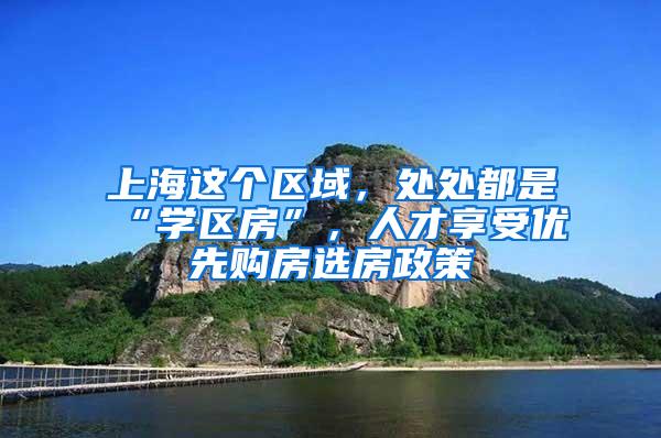 上海这个区域，处处都是“学区房”，人才享受优先购房选房政策