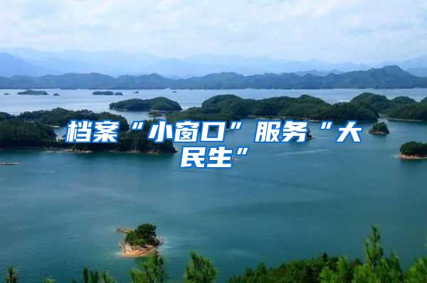 档案“小窗口”服务“大民生”