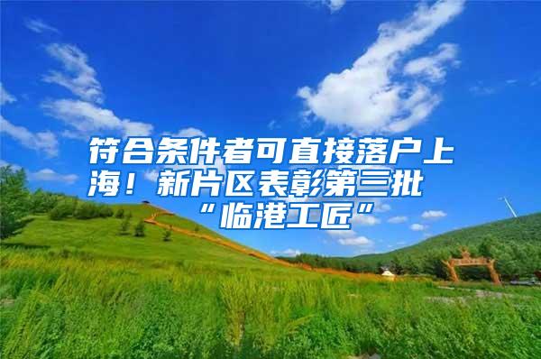 符合条件者可直接落户上海！新片区表彰第三批“临港工匠”