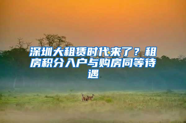 深圳大租赁时代来了？租房积分入户与购房同等待遇