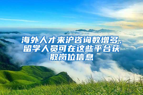 海外人才来沪咨询数增多，留学人员可在这些平台获取岗位信息