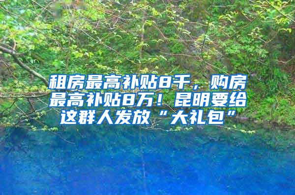 租房最高补贴8千，购房最高补贴8万！昆明要给这群人发放“大礼包”