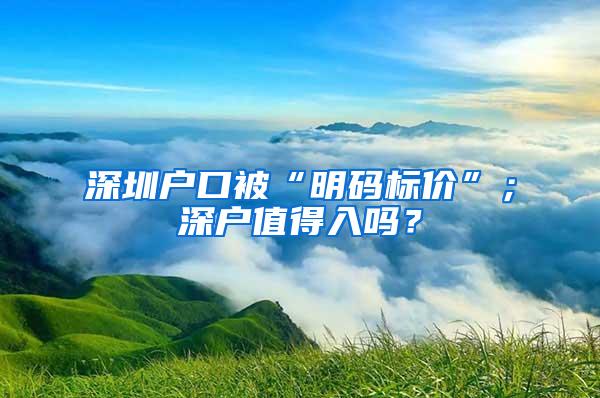 深圳户口被“明码标价”；深户值得入吗？