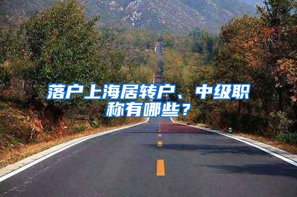 落户上海居转户、中级职称有哪些？