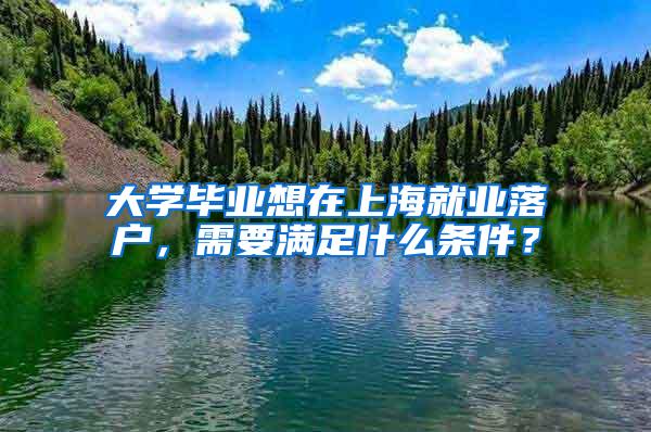 大学毕业想在上海就业落户，需要满足什么条件？