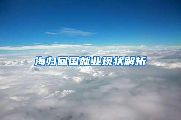 海归回国就业现状解析