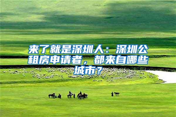 来了就是深圳人：深圳公租房申请者，都来自哪些城市？