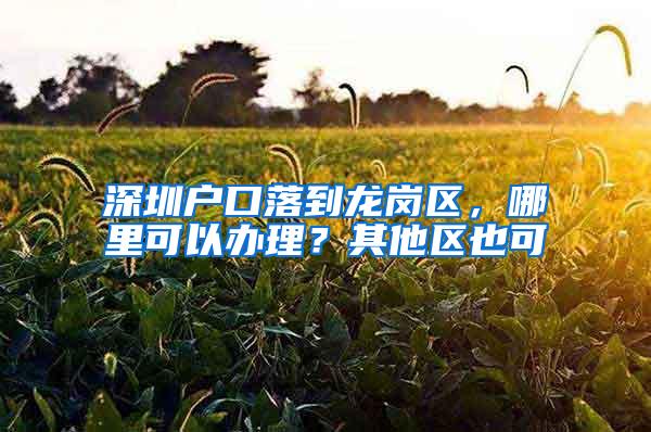 深圳户口落到龙岗区，哪里可以办理？其他区也可