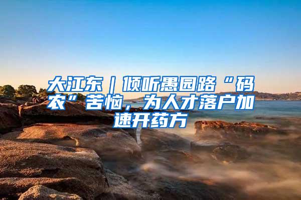 大江东｜倾听愚园路“码农”苦恼，为人才落户加速开药方