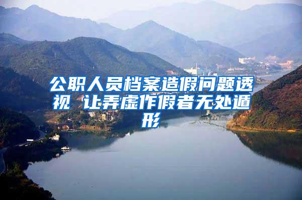公职人员档案造假问题透视 让弄虚作假者无处遁形
