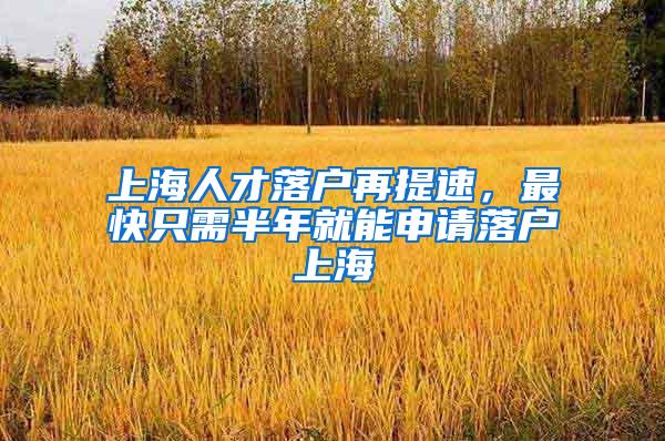 上海人才落户再提速，最快只需半年就能申请落户上海