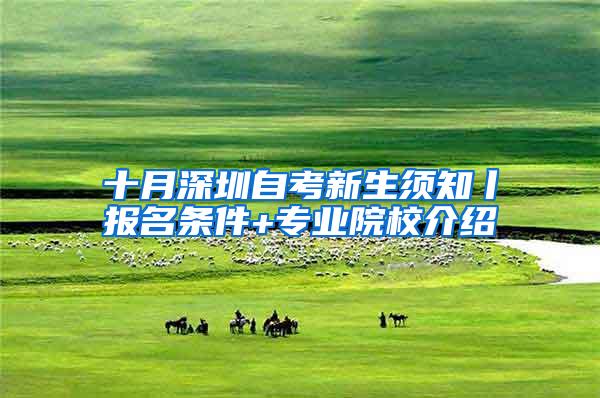 十月深圳自考新生须知丨报名条件+专业院校介绍