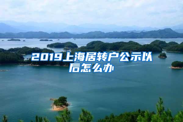 2019上海居转户公示以后怎么办