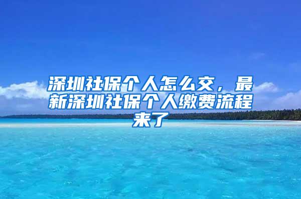 深圳社保个人怎么交，最新深圳社保个人缴费流程来了