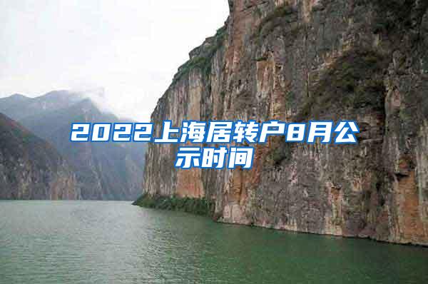 2022上海居转户8月公示时间