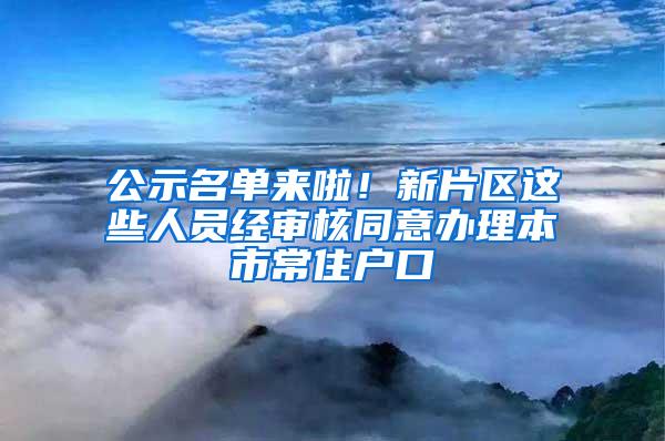公示名单来啦！新片区这些人员经审核同意办理本市常住户口