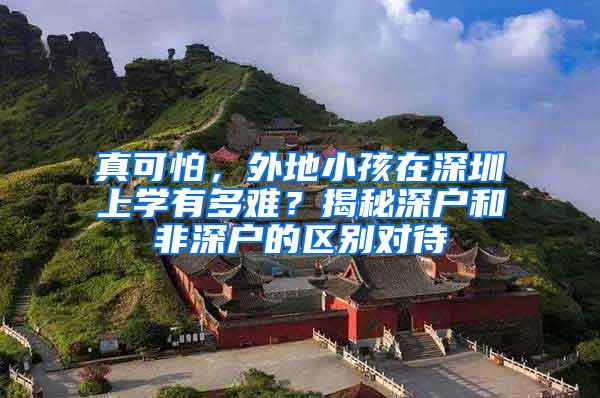 真可怕，外地小孩在深圳上学有多难？揭秘深户和非深户的区别对待