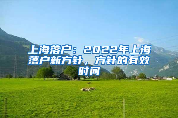上海落户：2022年上海落户新方针，方针的有效时间