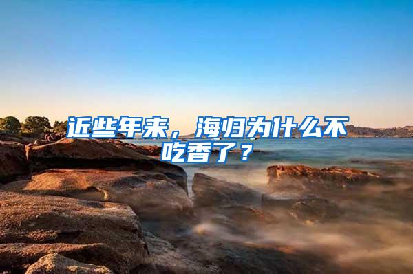 近些年来，海归为什么不吃香了？