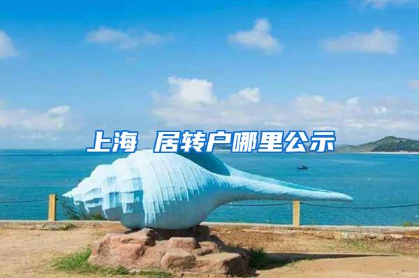 上海 居转户哪里公示