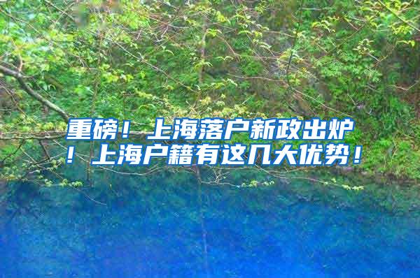 重磅！上海落户新政出炉！上海户籍有这几大优势！
