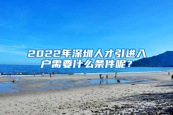 2022年深圳人才引进入户需要什么条件呢？