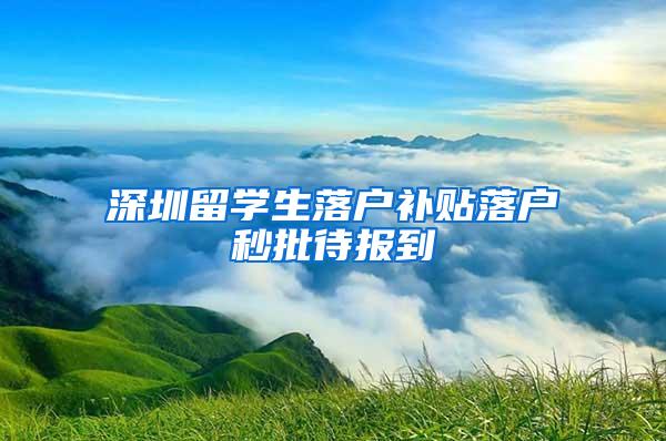 深圳留学生落户补贴落户秒批待报到