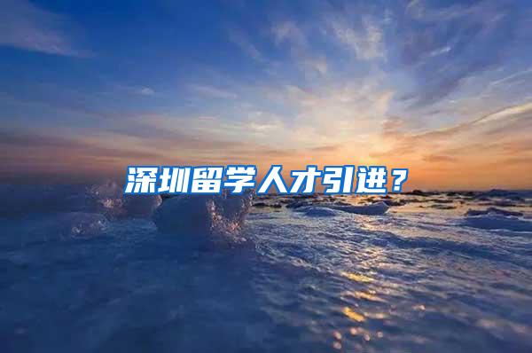 深圳留学人才引进？