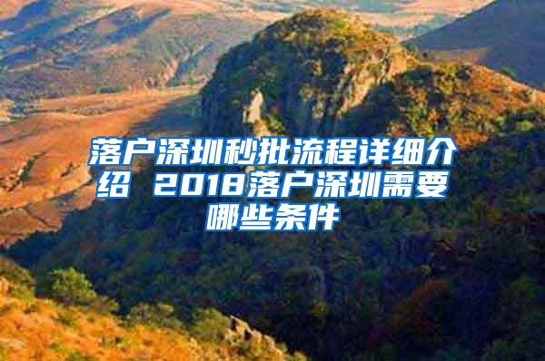 落户深圳秒批流程详细介绍 2018落户深圳需要哪些条件