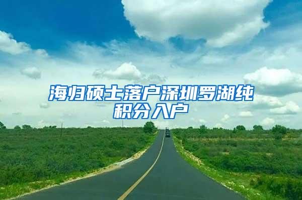 海归硕士落户深圳罗湖纯积分入户