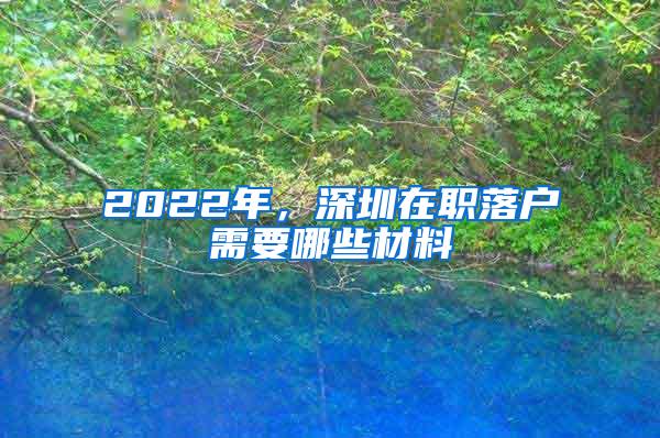 2022年，深圳在职落户需要哪些材料